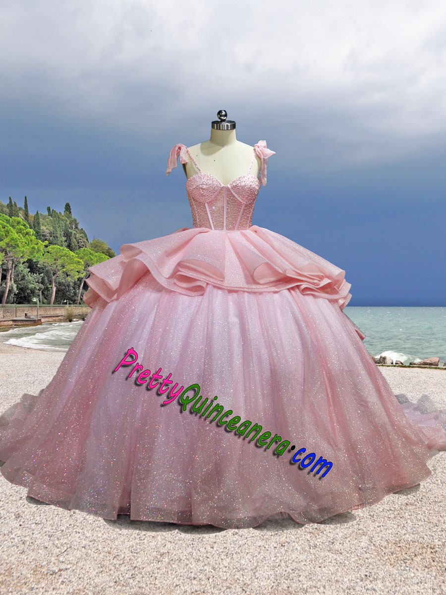 Twinkling Blush Detachable 3 Pieces Sweetheart Beading Bodice Quinceanera Dress